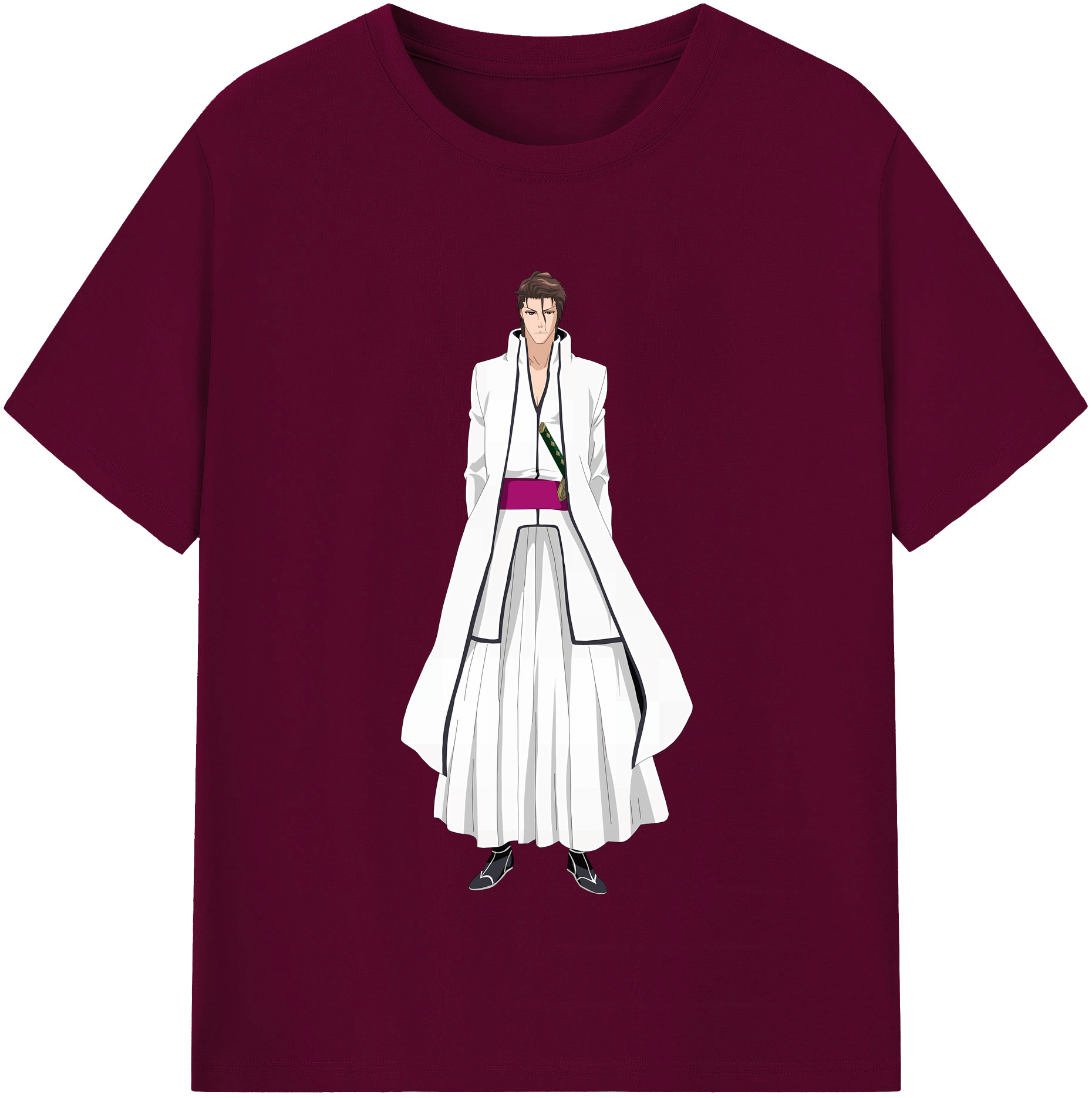 （画像用） ブリーチ 藍染 惣右介（あいぜん そうすけ） BLEACH Aizen Sousuke レディースカジュアルプリントTシャツ（綿100％）